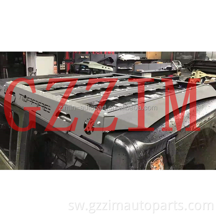 Sehemu za nje za gari gari aluminium alloy paa rack paa nyeusi shehena ya jeep kwa jeep